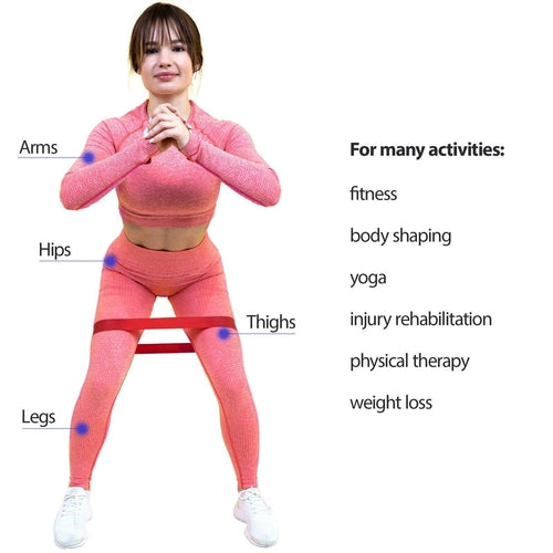 Resistance Loop Bands Exercise Set Fitness Workout Stretch Elastic